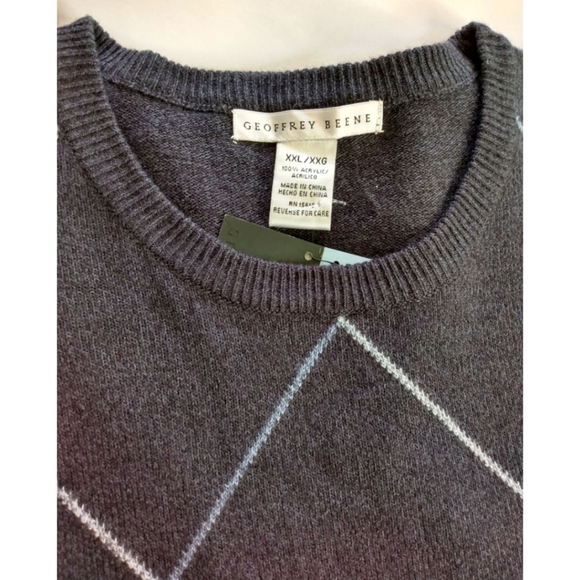 Geoffrey Beene Argyle  Sweater NWT XXL - Picture 2 of 10